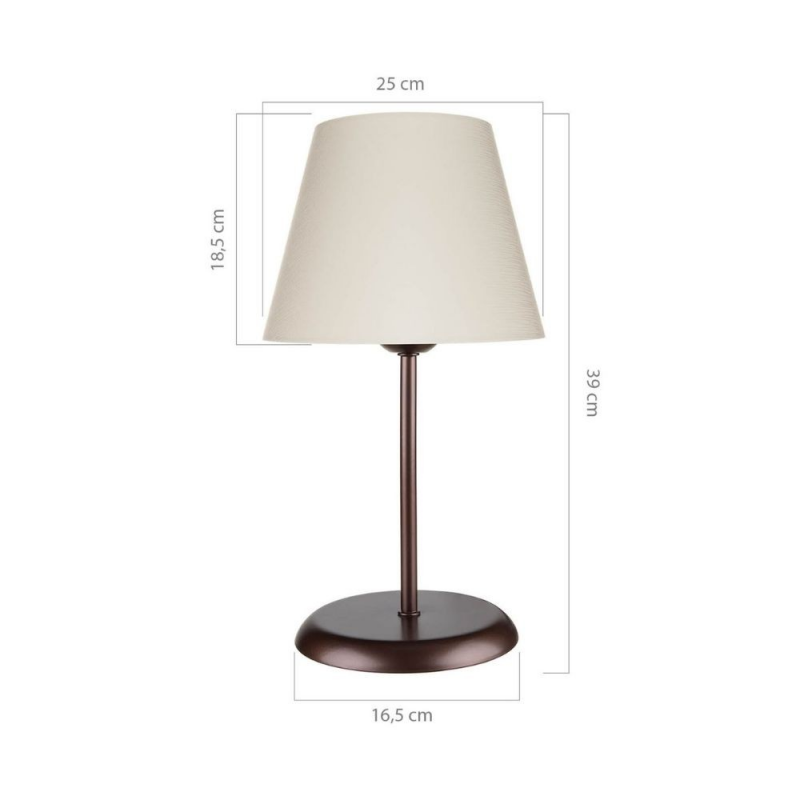Lampada da tavolo Elva ASZ1050 in metallo e paralume tessuto
