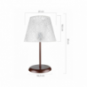 Lampada da tavolo Elva MNG3065 in metallo e paralume tessuto ricamo