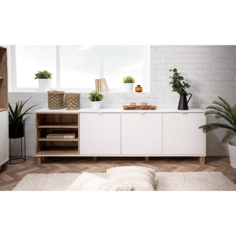 Madia Menorca 57A 3 ante bianco rovere 200x35x64,5