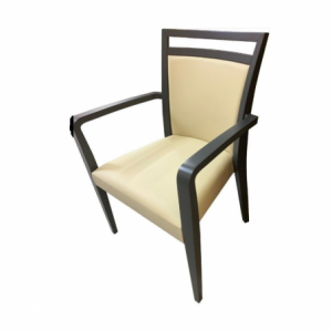 Zoom Poltrona Alpha in legno ecopelle beige