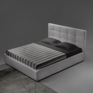 Zoom Letto matrimoniale contenitore Napoli tessuto grigio