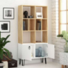 Libreria Bene con ante rovere bianco