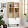 Libreria Bene con ante rovere bianco