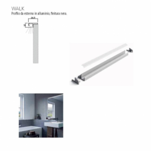 Zoom Profilo illuminazione LED Walk bagno 800 mm nero opaco