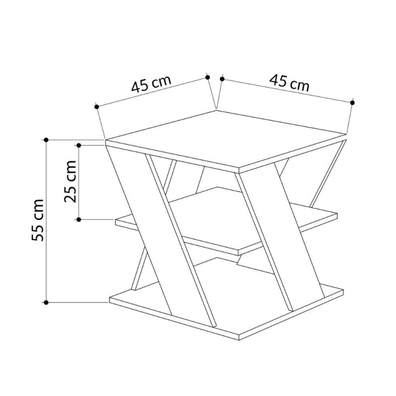 Tavolino da salotto Cyclo antracite 45x45