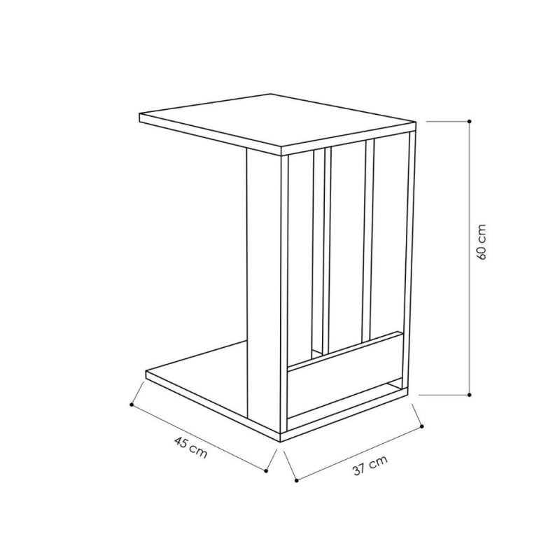 Tavolino da divano Edi porta pc e riviste rovere oak