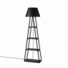 Lampada da terra Pal in legno nero antracite con mensole 50x165