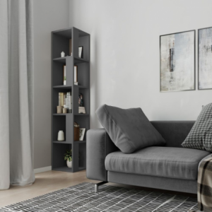 Zoom Libreria angolare Piano antracite 5 ripiani 31,4x31,4x158,9
