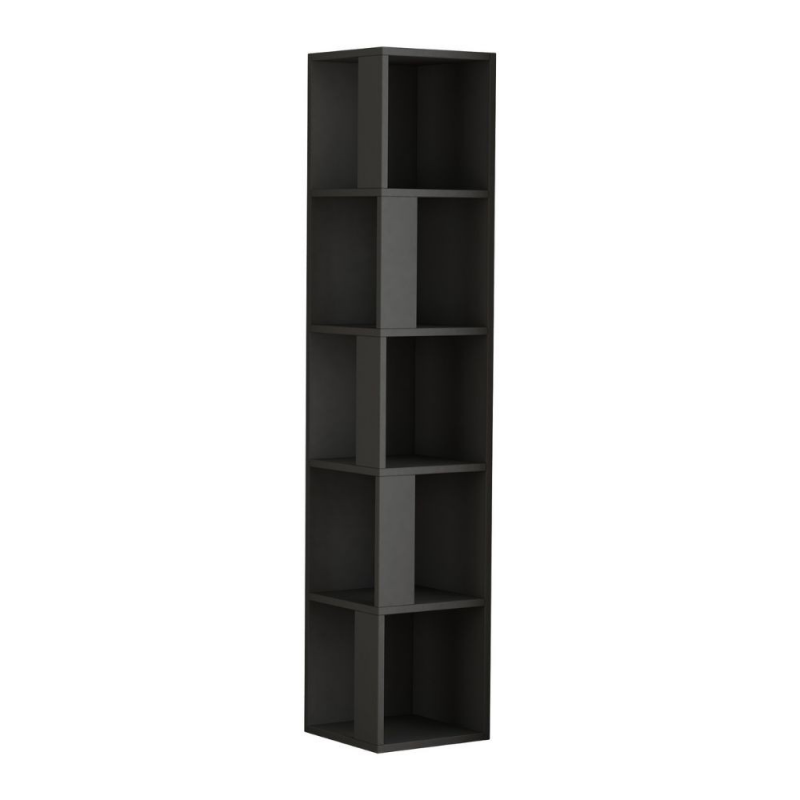 Libreria angolare Piano antracite 5 ripiani 31,4x31,4x158,9
