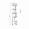 Libreria angolare Piano antracite 5 ripiani 31,4x31,4x158,9
