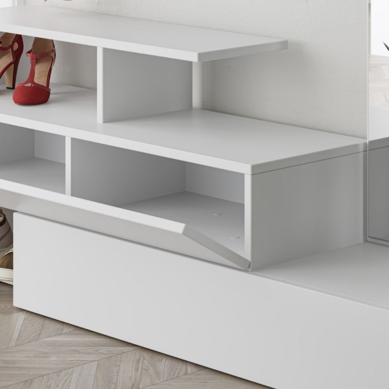 Mobile ingresso Ramda bianco con specchio