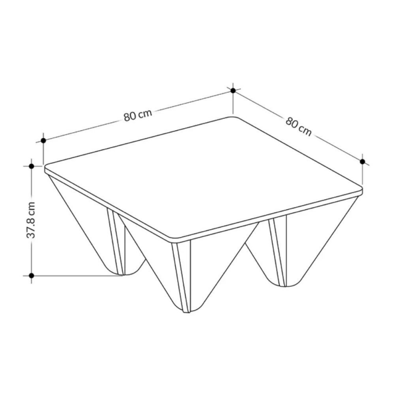 Tavolino da salotto Diamond quadrato rovere