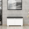 Scarpiera con pouff Dragoshoe bianco nero