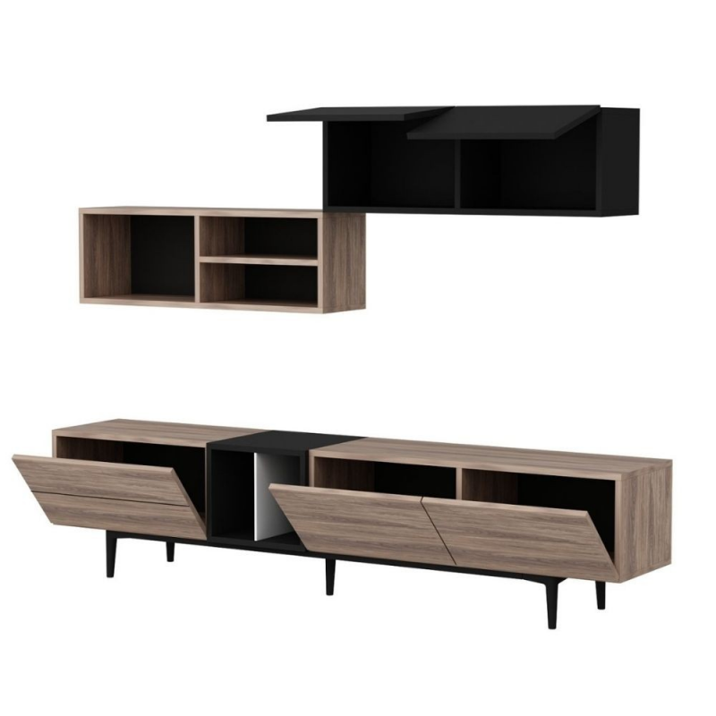 Parete attrezzata Diany 195 rovere antracite