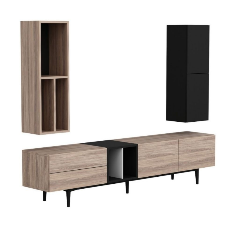 Parete attrezzata Diany 195 rovere antracite