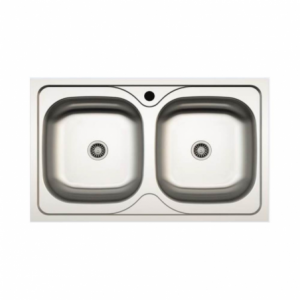 Lavello incasso cucina MP862V acciaio 86x50 cm due vasche