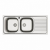 Lavello incasso cucina MP1162DX acciaio116x50 cm due vasche e gocciolatoio destro