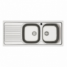 Lavello incasso cucina MP1162SX acciaio116x50 cm due vasche e gocciolatoio sinistro