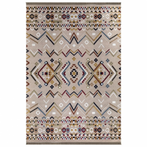 Tappeto antiscivolo Multicolor beige con decori colorati 160x230