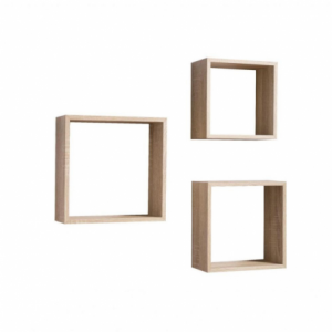 Zoom Set 3 mensole da parete Shelvy Cub forma cubo colore sonoma