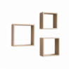 Set 3 mensole da parete Shelvy Cub forma cubo colore sonoma