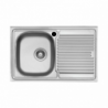 Lavello appoggio 80x50 SA216 1 vasca e gocciolatoio destro