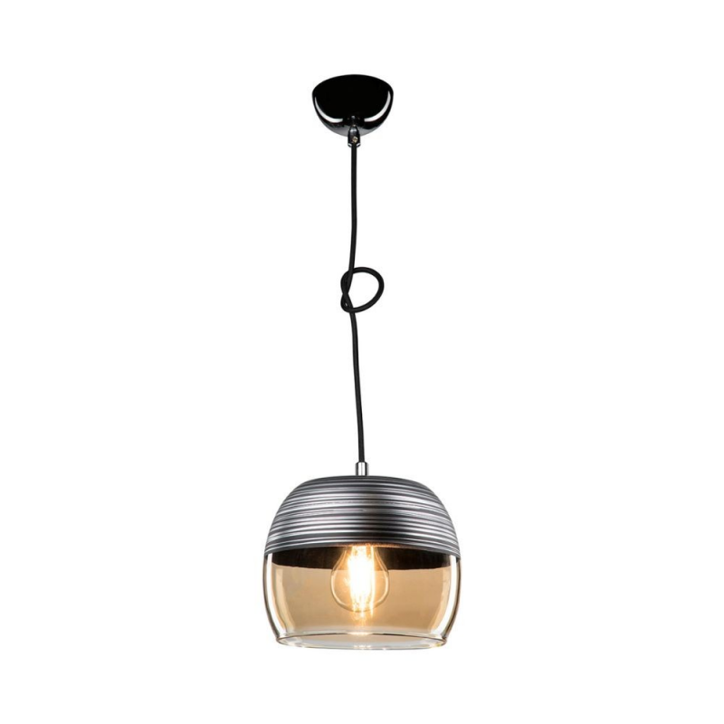 Lampada a sospensione Punto ASZ0857 diffusore bicchiere rovesciato nero