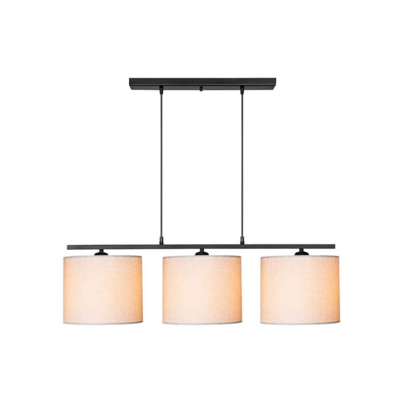 Lampada a sospensione Medusa ASZ1532 con paralumi tessuto beige