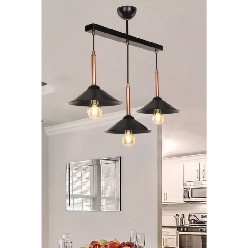 Lampada a sospensione Mandarin MDL4221 con paralumi metallo nero