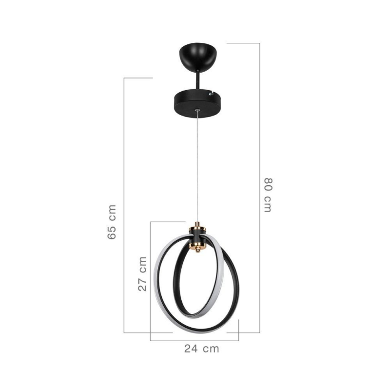 Lampada a sospensione Felicia due cerchi Led ASZ1591