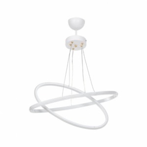 Lampada a sospensione Muso due anelli bianchi Led MDL4438