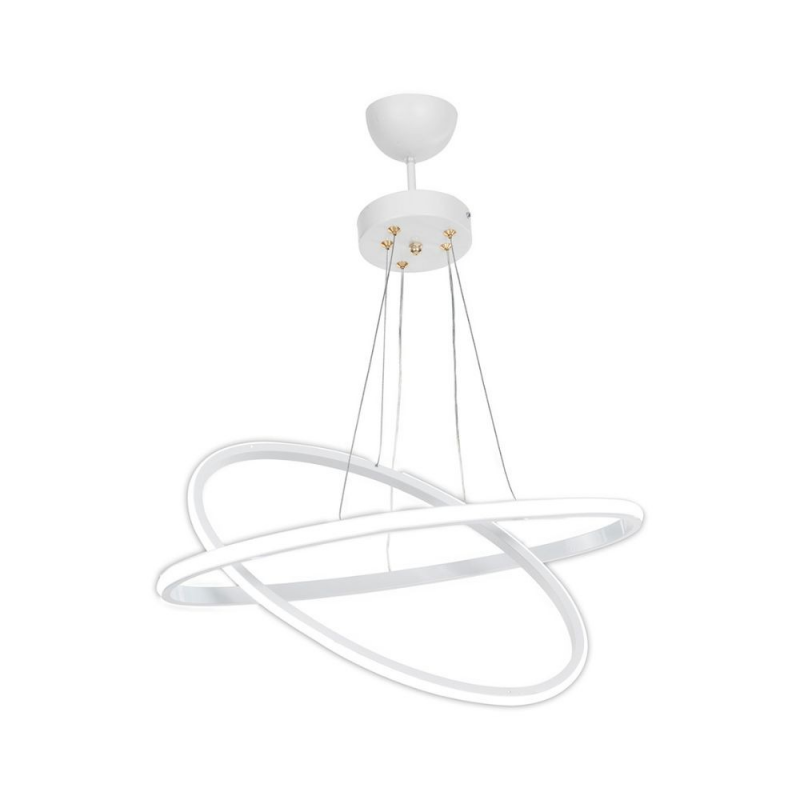 Lampada a sospensione Muso due anelli bianchi Led MDL4438