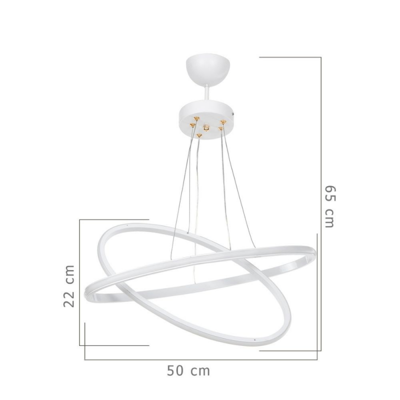 Lampada a sospensione Muso due anelli bianchi Led MDL4438