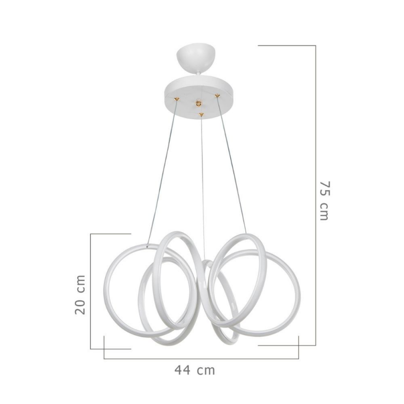 Lampada a sospensione LED Ilya forma spirale bianca MDL4439