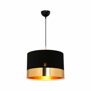 Zoom Lampada a sospensione Alfina tessuto nero fascia oro ASZ1665