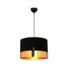 Lampada a sospensione Alfina tessuto nero fascia oro ASZ1665