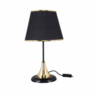 Lampada da tavolo Aden metallo e paralume tessuto nero ASZ1632