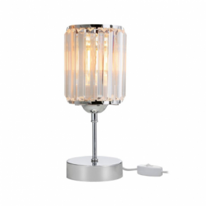 Zoom Lampada da tavolo Alis cromata e paralume effetto cristallo MNG7079