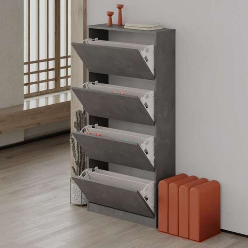 Scarpiera SHC540RETRO quattro ante a ribalta retro grey