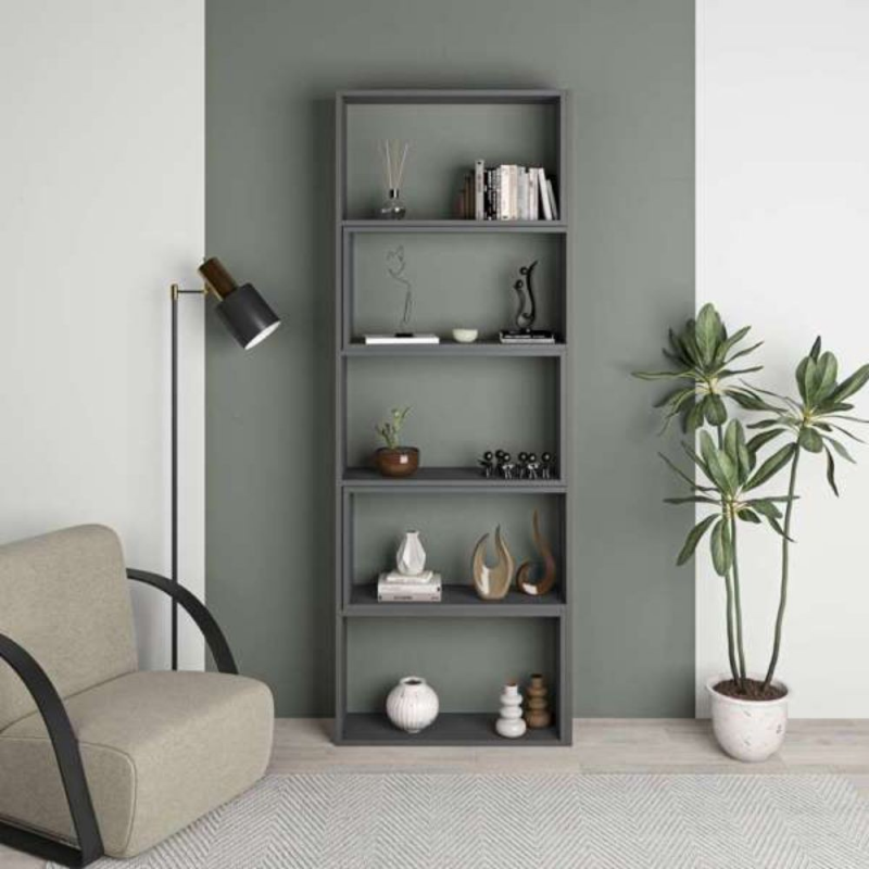 Libreria Wish estensibile angolare antracite 200h