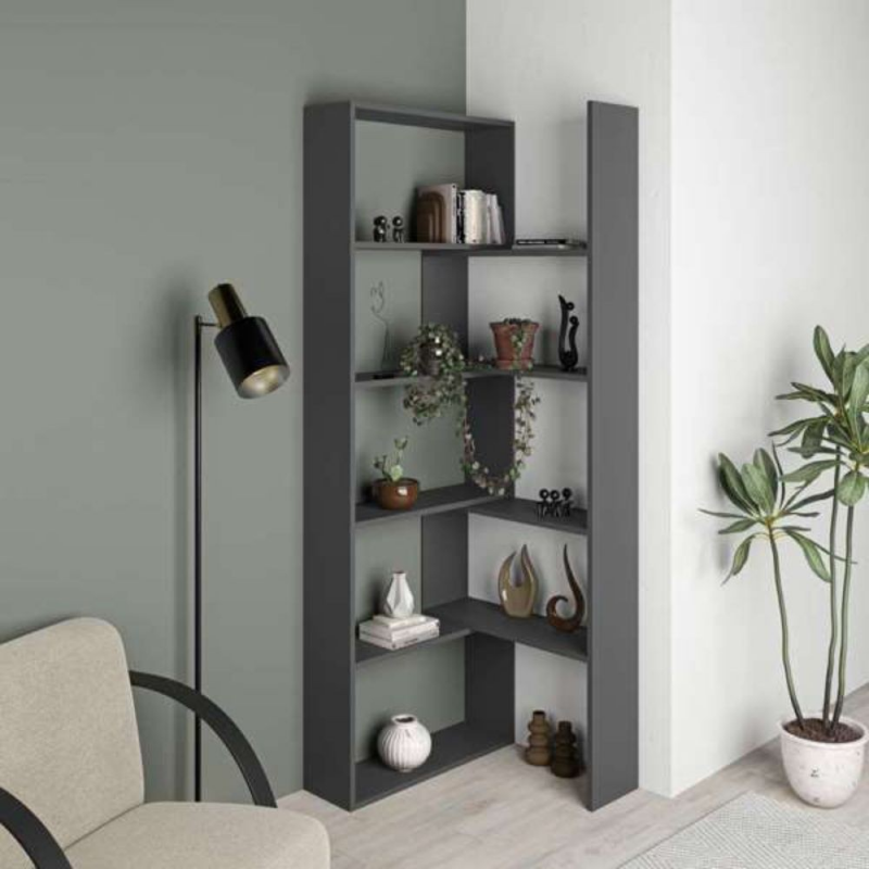 Libreria Wish estensibile angolare antracite 200h