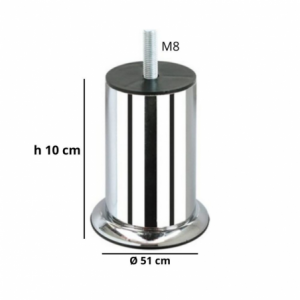 Zoom Piede metallo cromato h 10 diametro 5,1 Y468CR