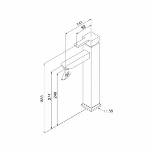 Zoom Miscelatore bagno Quadra lavabo alto cromato