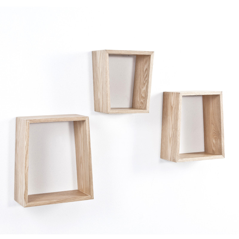 Set 3 Mensole Trapezio L30 P27 H14 Cm
