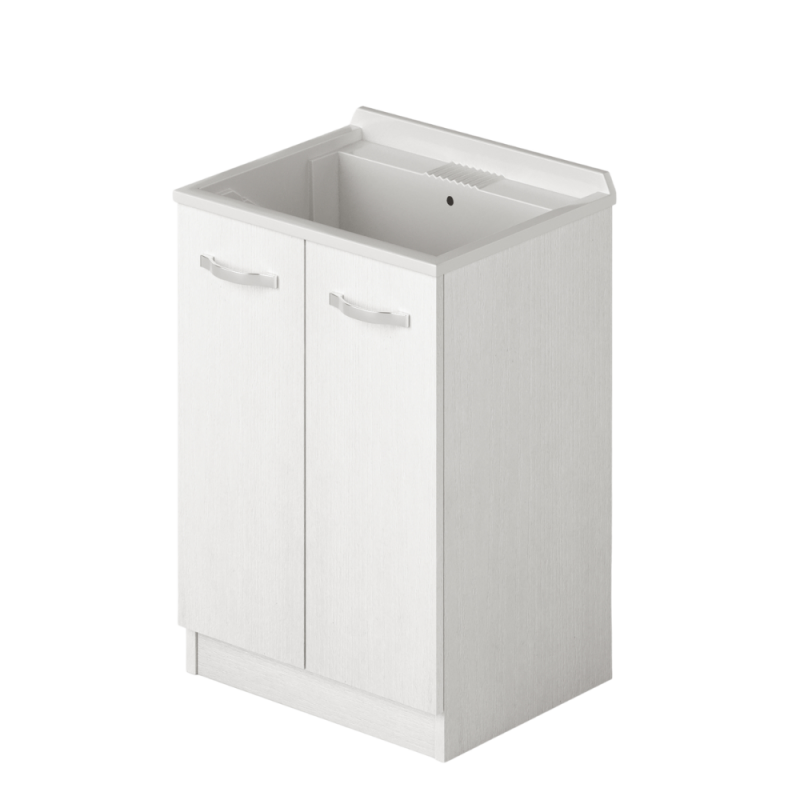 Laundry lavatoio due ante 61x50x86 bianco frassinato