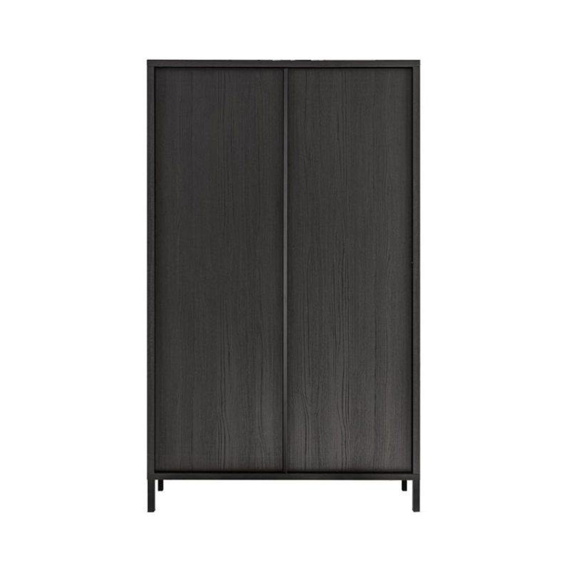 Contenitore Giugi 2 ante nero frassinato 106x40x177