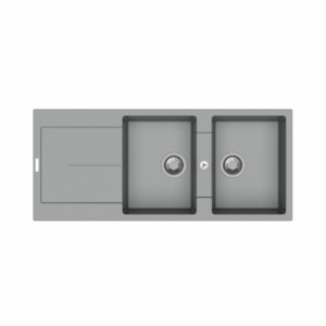 Zoom Enigma D200 lavello 2 vasche e gocciolatoio croma