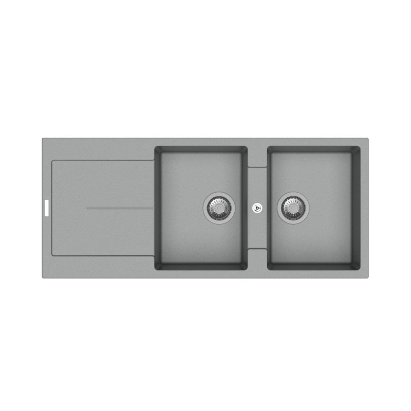 Enigma D200 lavello 2 vasche e gocciolatoio croma