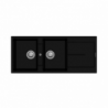 Enigma D200 lavello 2 vasche e gocciolatoio nero
