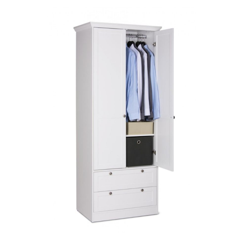 Armadio Landwood14 bianco due ante e due cassetti